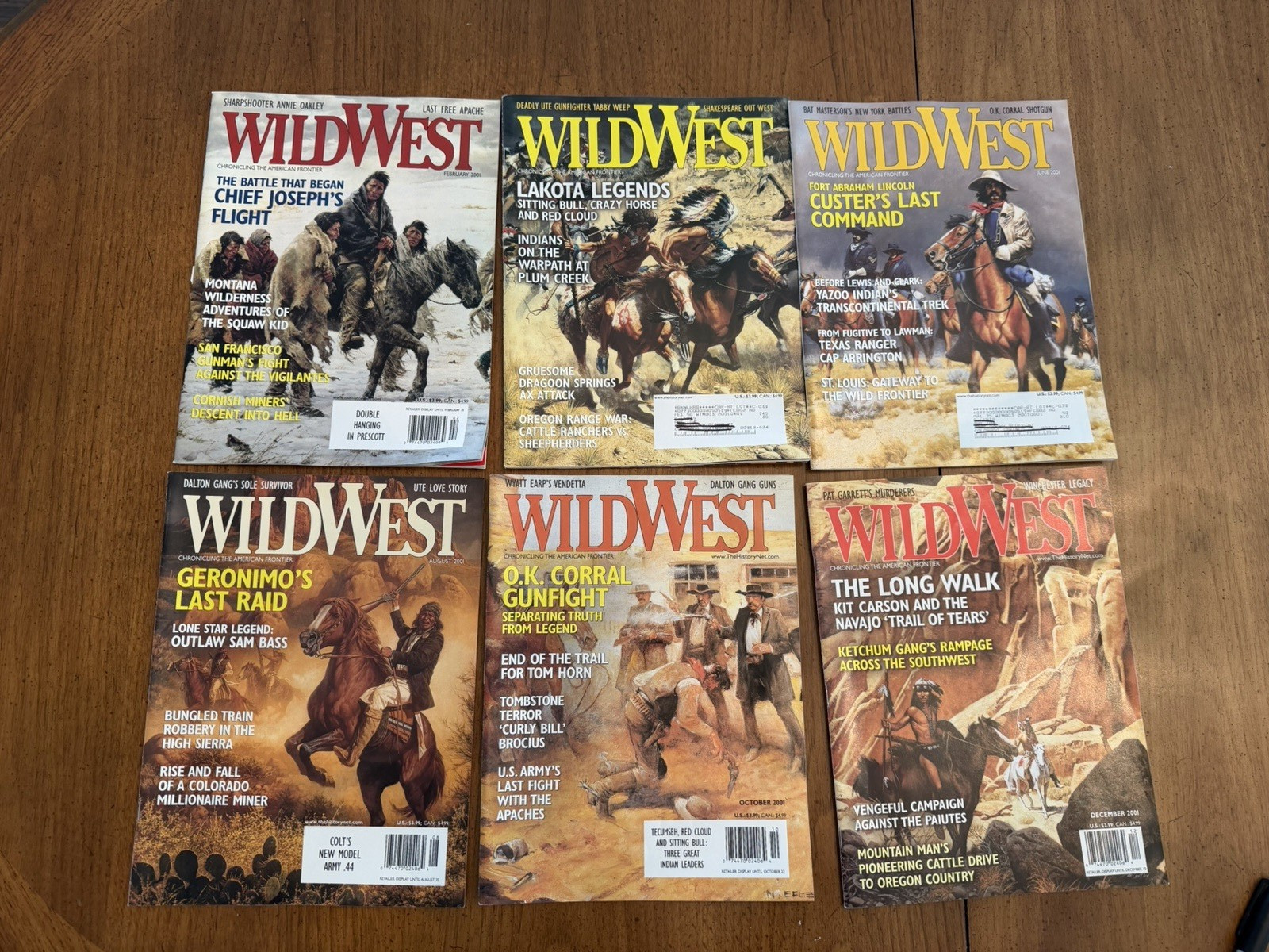 WILD WEST Yr 2001  Vintage Magazine set of 6