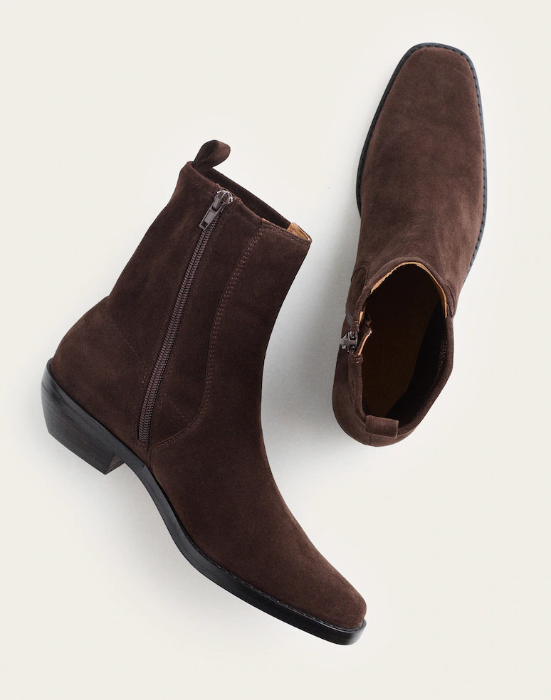 Madewell Women\'s Idris Ankle Boot Dark Brown Suede style NX430 $198