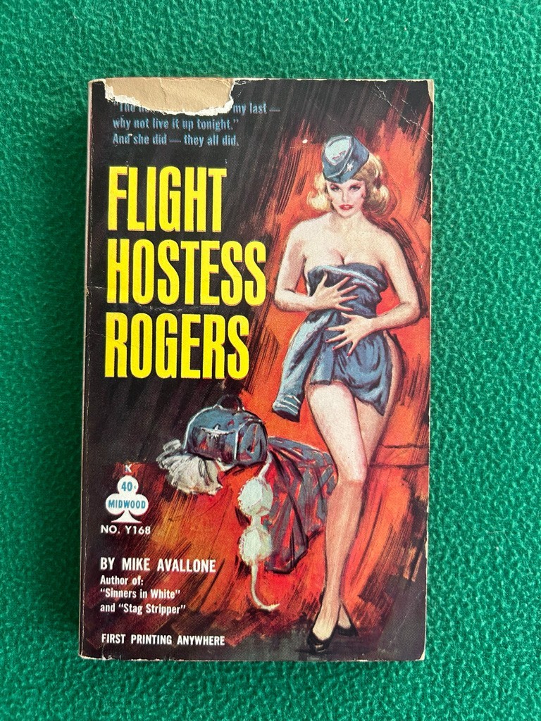 FLIGHT HOSTESS ROGERS by Mike Avallone 1962 Midwood Y168 Vintage Paperback