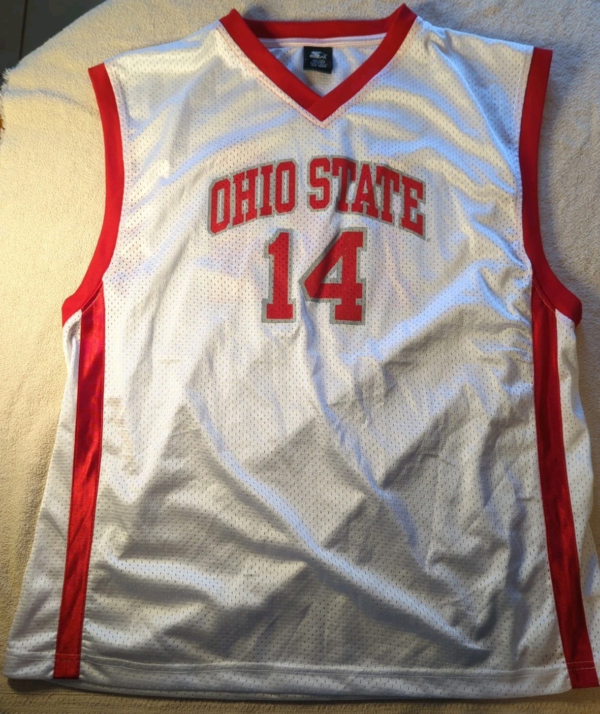 Vintage Starter Ohio State Basketball Buckeyes Jersey #14 White OSU Mens Size XL Vintage Starter Ohio State Basketball Buckeyes Jersey #14 White OSU Mens Size XL