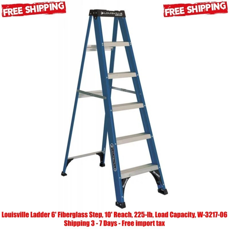 Louisville Ladder 6' Fiberglass Step, 10' Reach, 225-lb, Load Capacity