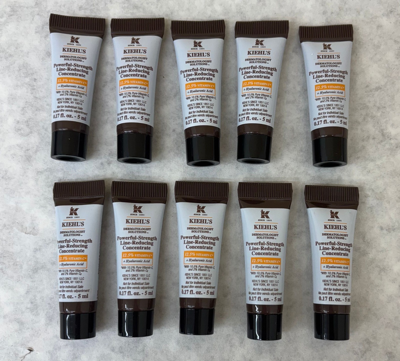 Lot of 10 Kiehl\'s Powerful Strength Line-Reducing Concentrate 0.17 fl oz 5ml
