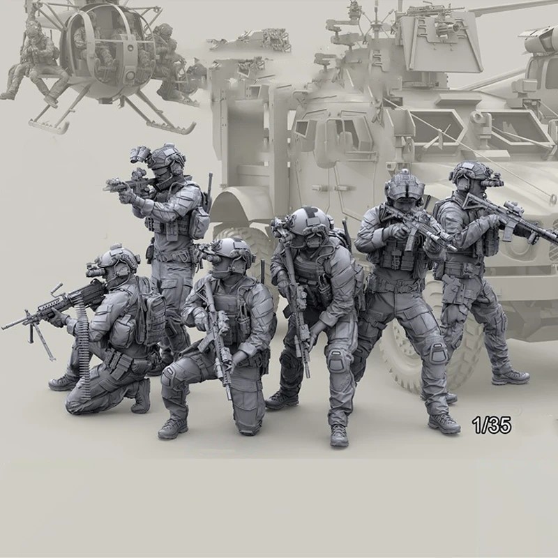1/35 Modern Military 6 Soldiers RESIN FIGURE MODEL KIT Unassembled Unpainted MM