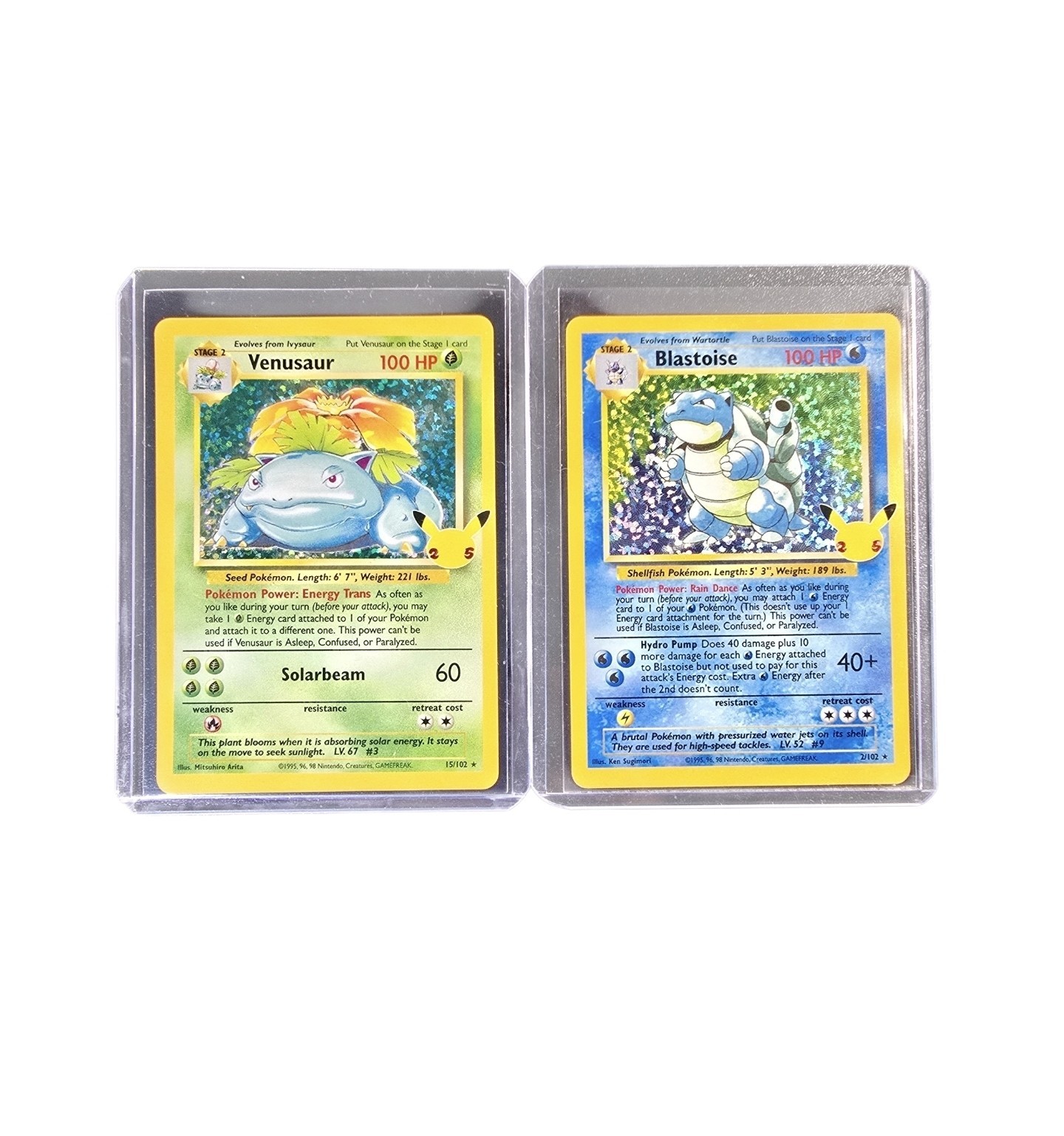 Pokémon Venusaur 15/102 & Blastoise 2/102 Celebrations Near Mint Ships Fast Pokémon Venusaur 15/102 & Blastoise 2/102 Celebrations Near Mint Ships Fast