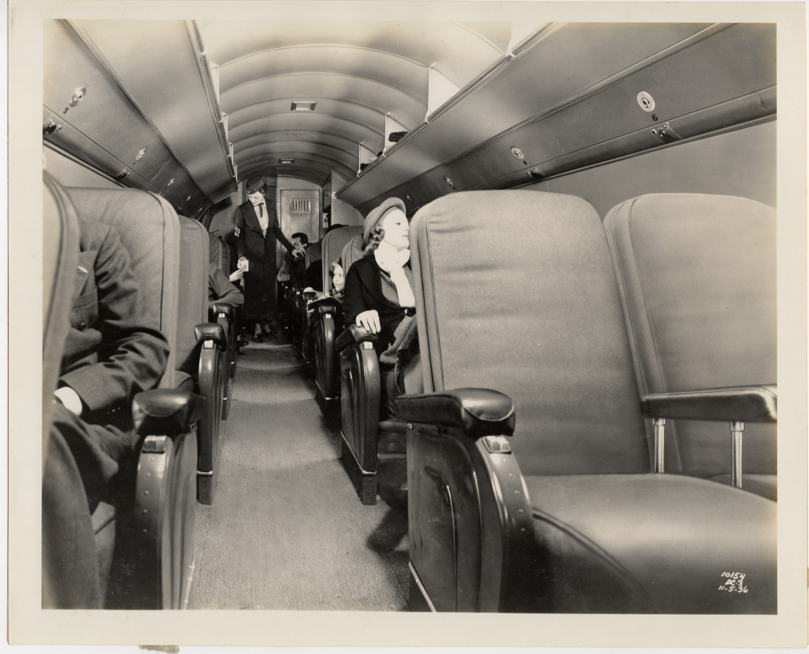 Vintage 1936 United Air Lines DC-3 Stewardess Cabin Interior Original Photo 8x10