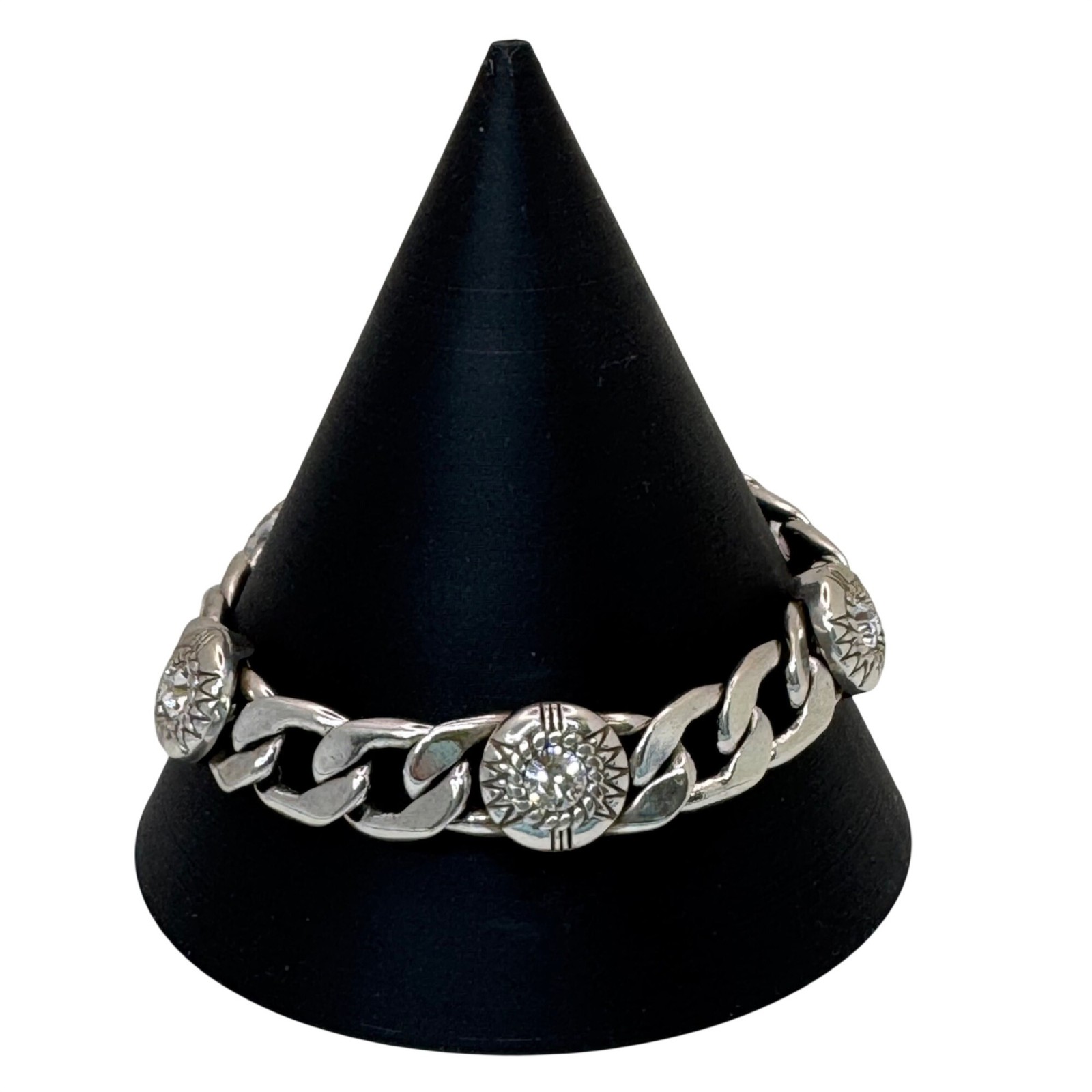 NEW Brighton Fortino Bracelet Silver Plated Crystal Curb Link 7\