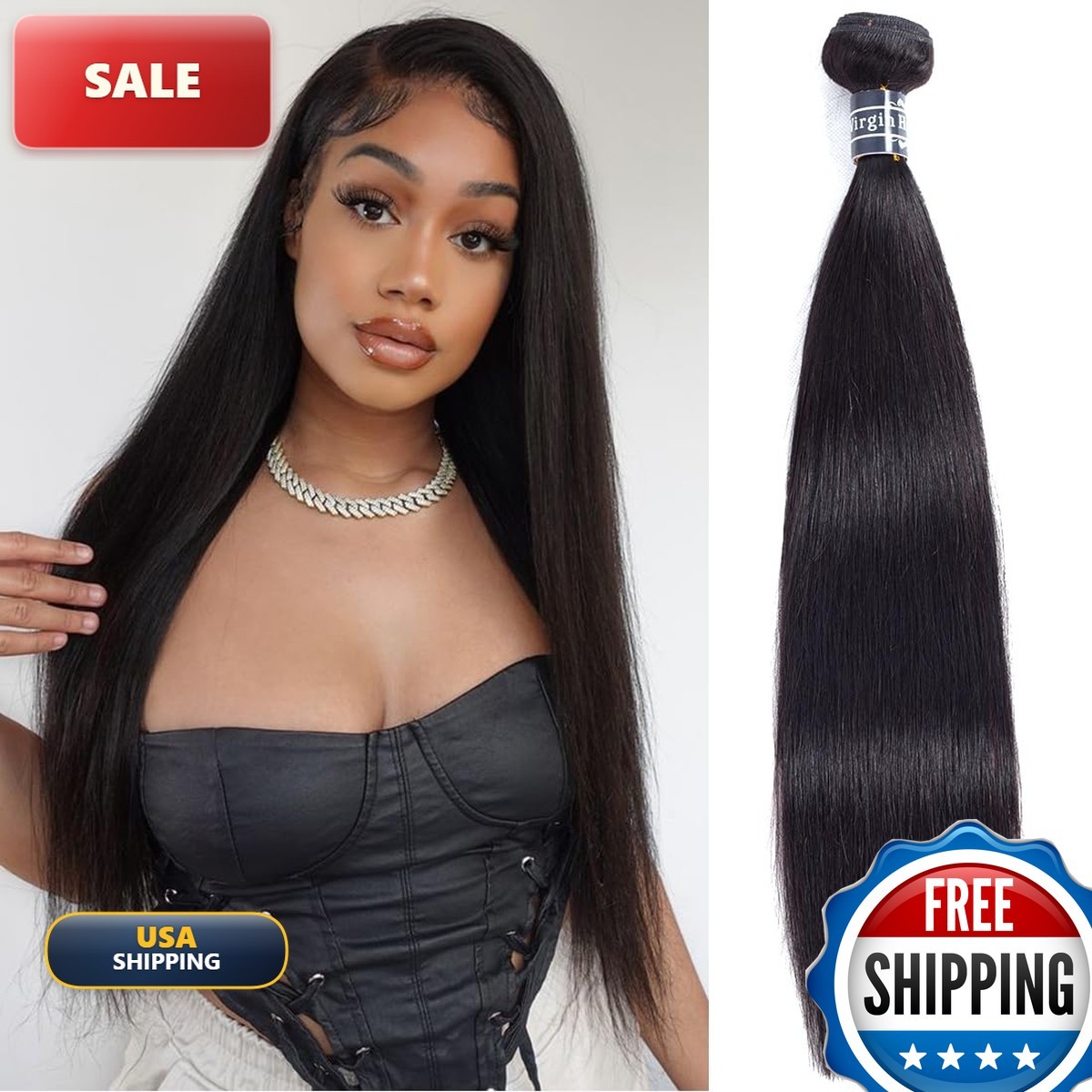 Amella Hair Brazilian Straight Hair Bundles 12inch Human Hair 95g Straight Hair