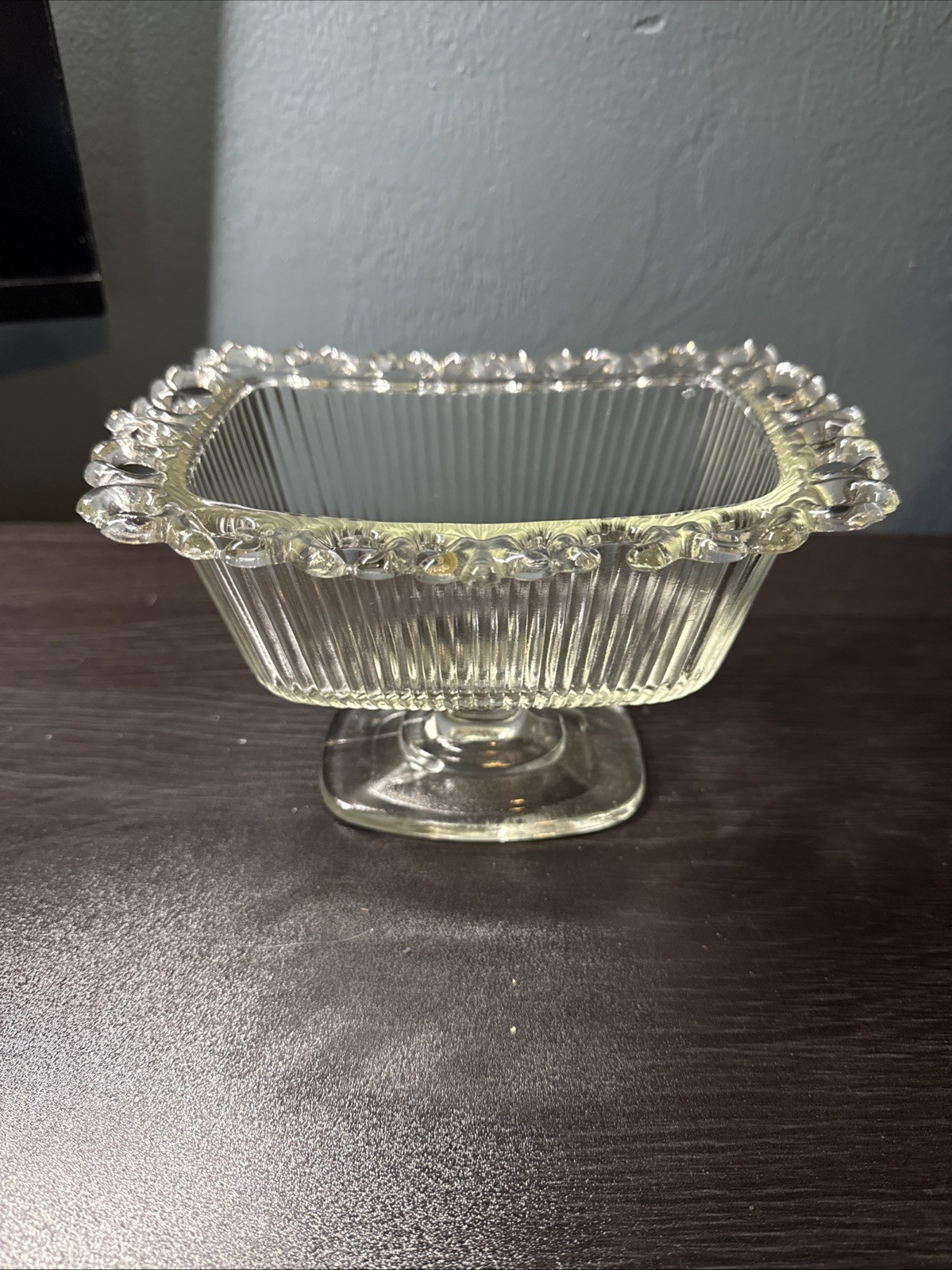 Vintage Clear Glass Pedestal Dish Vintage Clear Glass Pedestal Dish