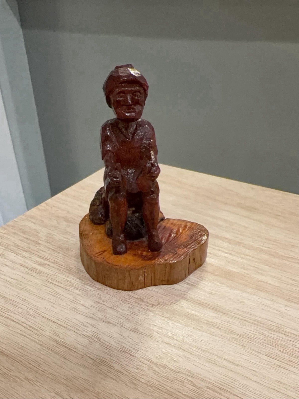 Vintage Hand Carved Wooden Woman Figurine Folk Art Painted Wood Statue Vintage Hand Carved Wooden Woman Figurine Folk Art Painted Wood Statue