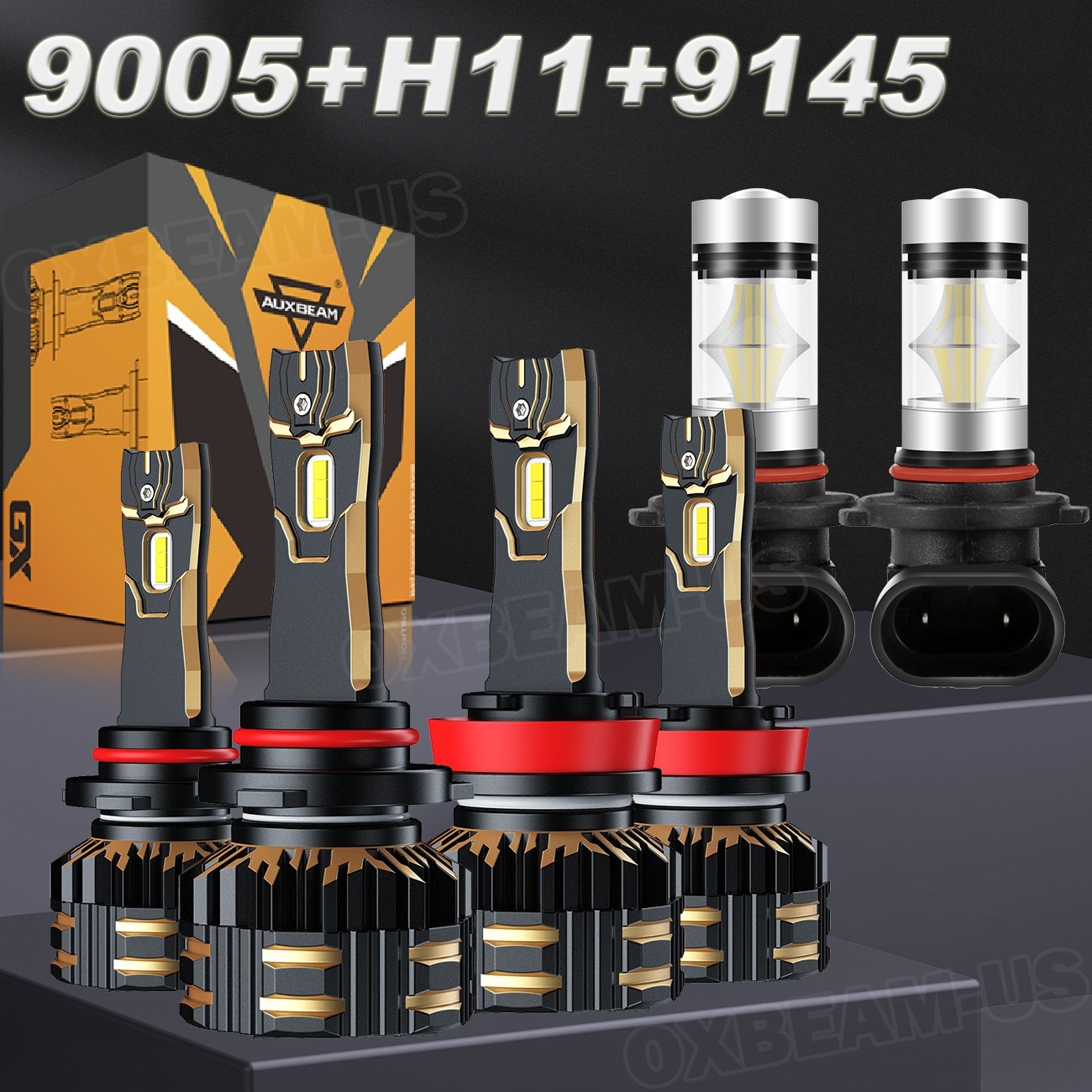 AUXBEAM 9005 H11 9145 LED Headlights Fog Light White For Toyota Tundra 2007-2013