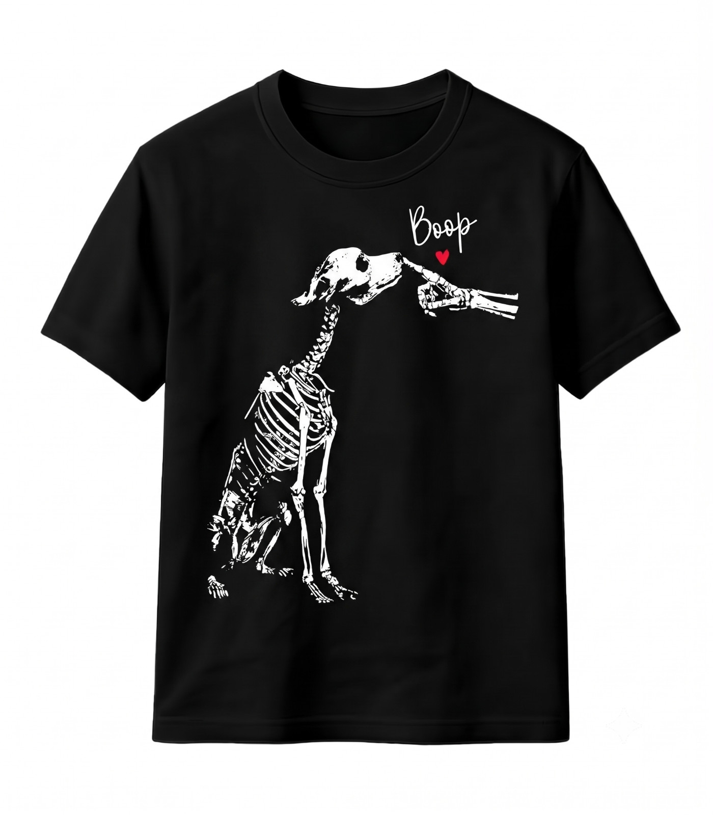 Spooky Dog Skeleton Halloween Graphic Tee Funny Puppy Costume T-Shirt