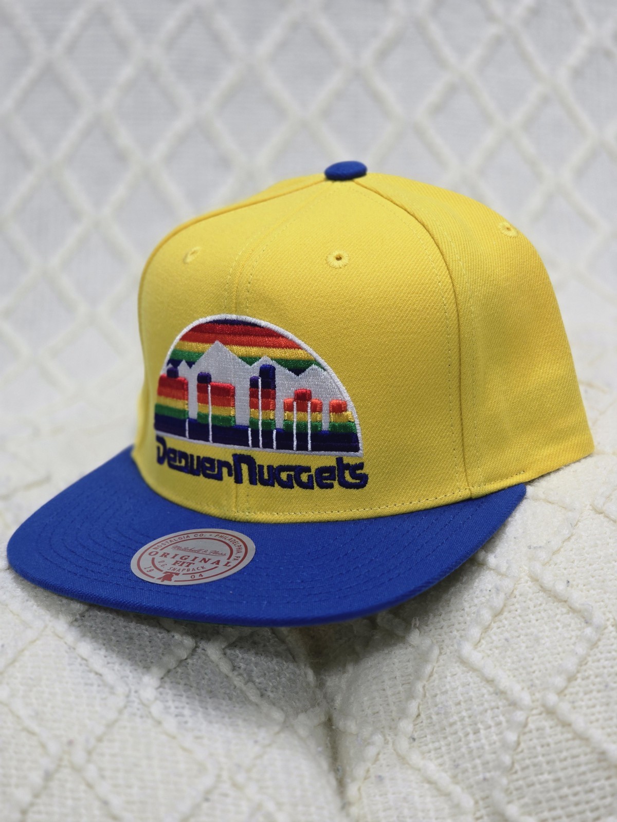 NWT Mitchell & Ness Denver Nuggets Original Fit Snapback Hat Rainbow Skyline NBA NWT Mitchell & Ness Denver Nuggets Original Fit Snapback Hat Rainbow Skyline NBA