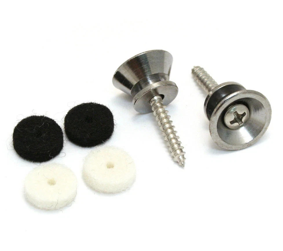 Genuine Fender Standard Series CHROME Guitar Strap Buttons for Strat/Tele/Bass Genuine Fender Standard Series CHROME Guitar Strap Buttons for Strat/Tele/Bass