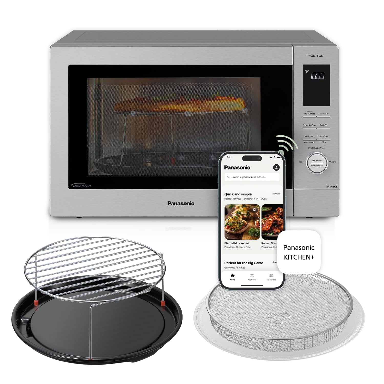 Microwave Air Fryer Combo 1000W 1.2 cu ft Inverter NN-CV87QS Panasonic HomeChef