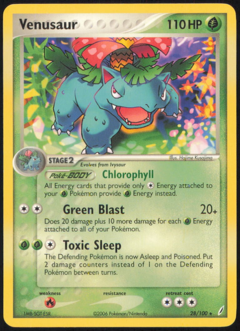 VENUSAUR 28/100 RARE CRYSTAL GUARDIANS POKEMON LIGHTLY PLAYED