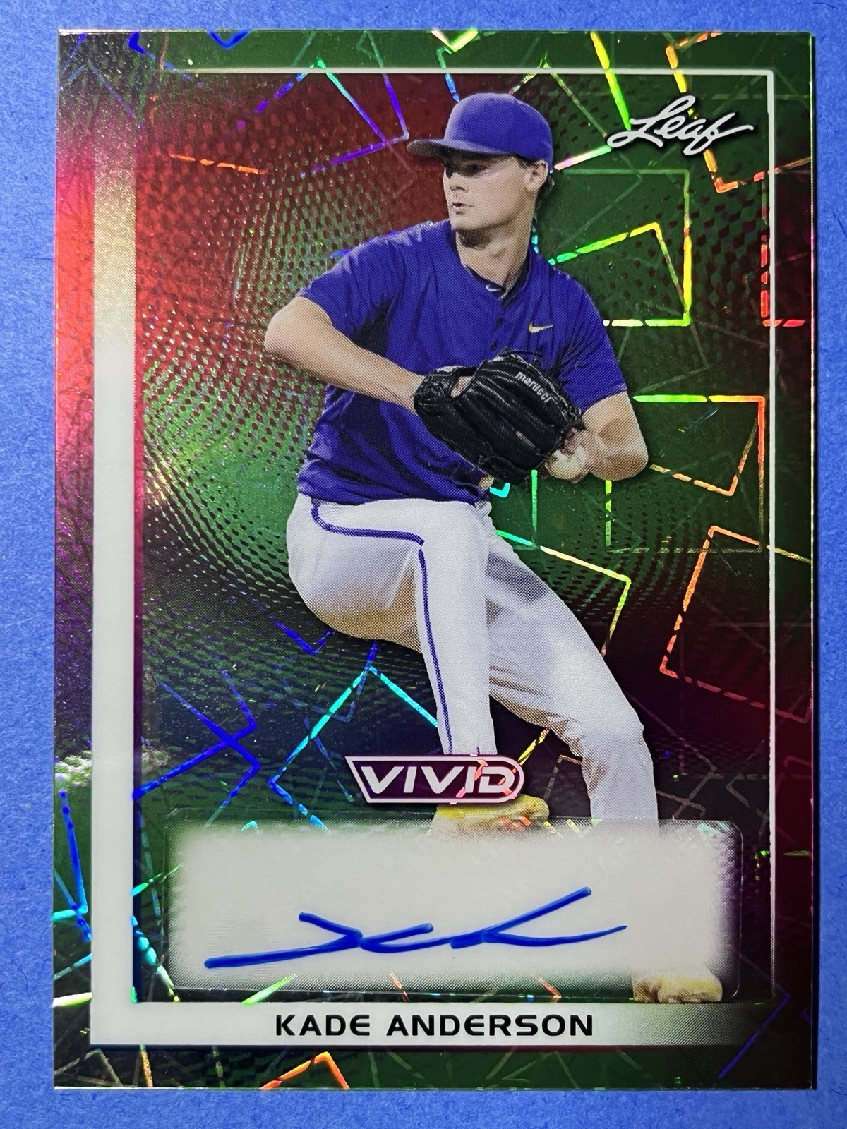 KADE ANDERSON AUTOGRAPHED ROOKIE 6/10 2026 Leaf Vivid Laser BA-KA1 Mariners SSP