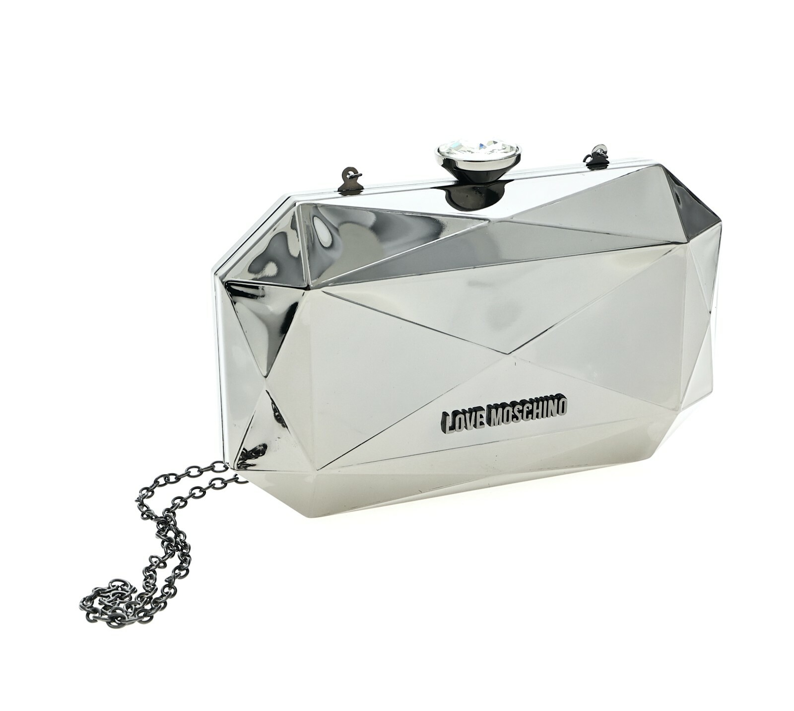LOVE MOSHINO Jewel Box Clutch Purse in Gun Metal X5805 LOVE MOSHINO Jewel Box Clutch Purse in Gun Metal X5805