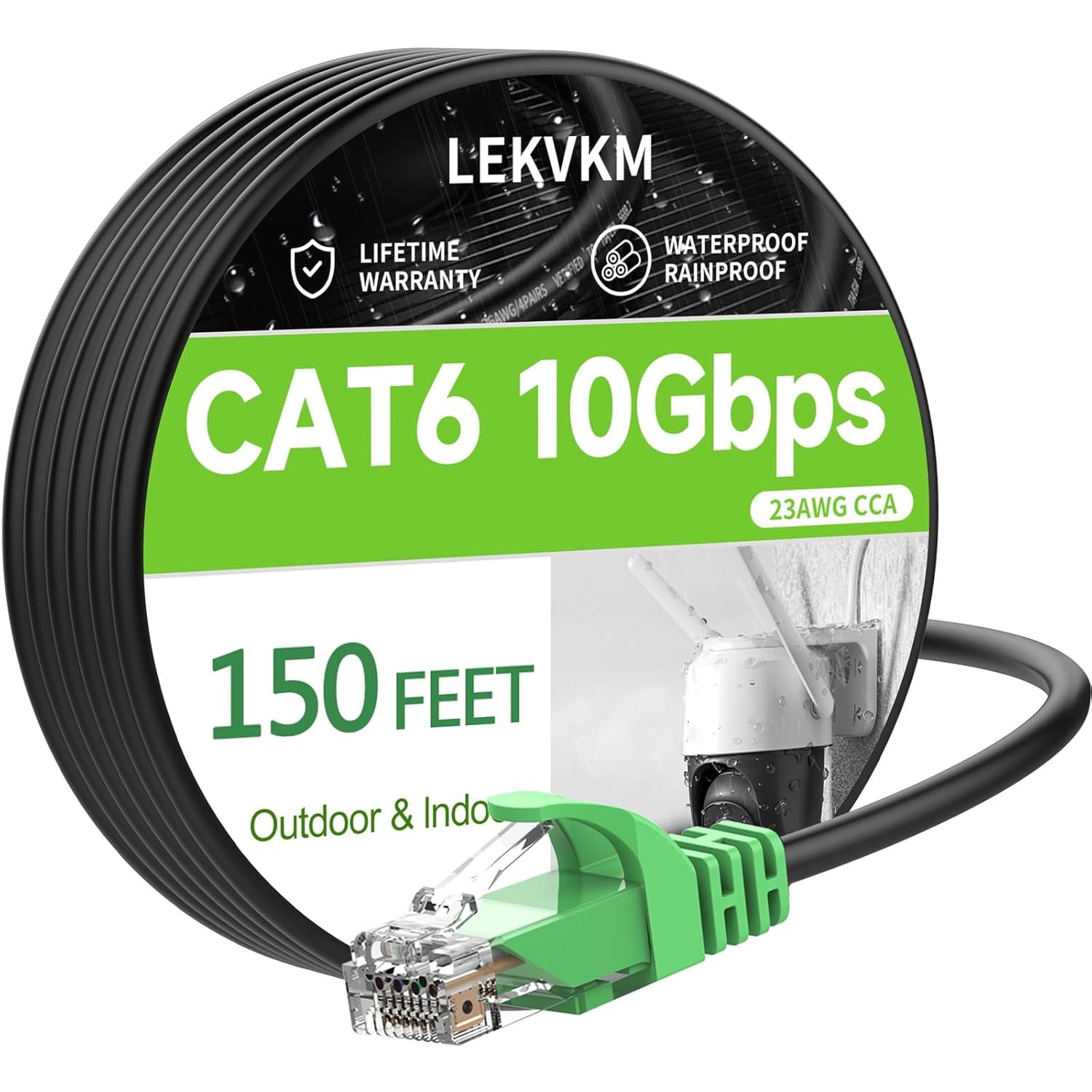 150FT Cat6 Outdoor Ethernet Cable In-Ground Heavy Duty Direct Burial 24AWG new 150FT Cat6 Outdoor Ethernet Cable In-Ground Heavy Duty Direct Burial 24AWG new
