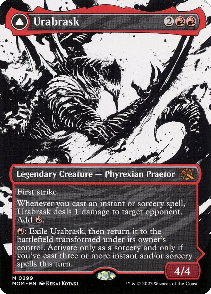 x1 Urabrask // The Great Work MOM MTG 299 SHOWCASE BORDERLESS MYTHIC M/NM 1x