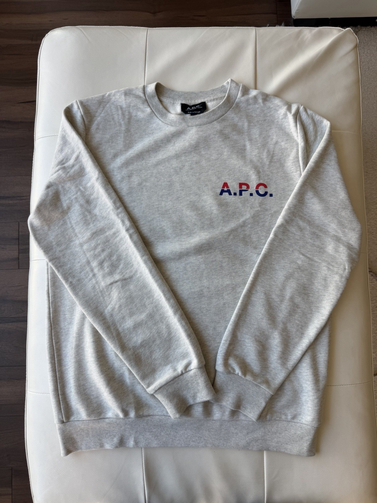$325 A.P.C. Paris Chest Logo Sweatshirt Grey APC M