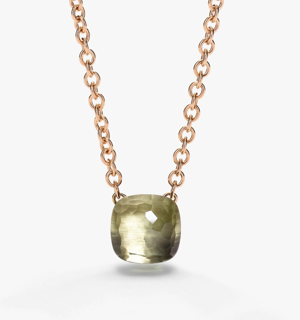 Pomellato Nudo Natural Green Amethyst Pendants,925 Sterling Silver Pendants