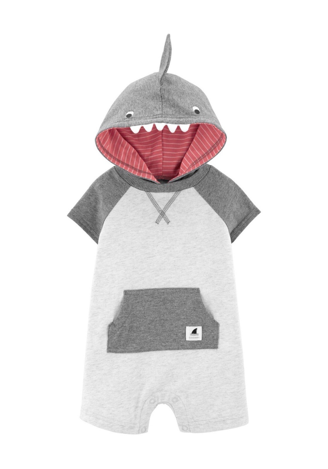 NWT Carter's Boys Size Newborn Shark Hoodie Short Romper