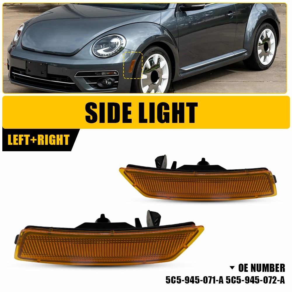 For 2012-2023 VW Beetle Tiguan Amber Bumper Side Marker Signal Light Housing EOA