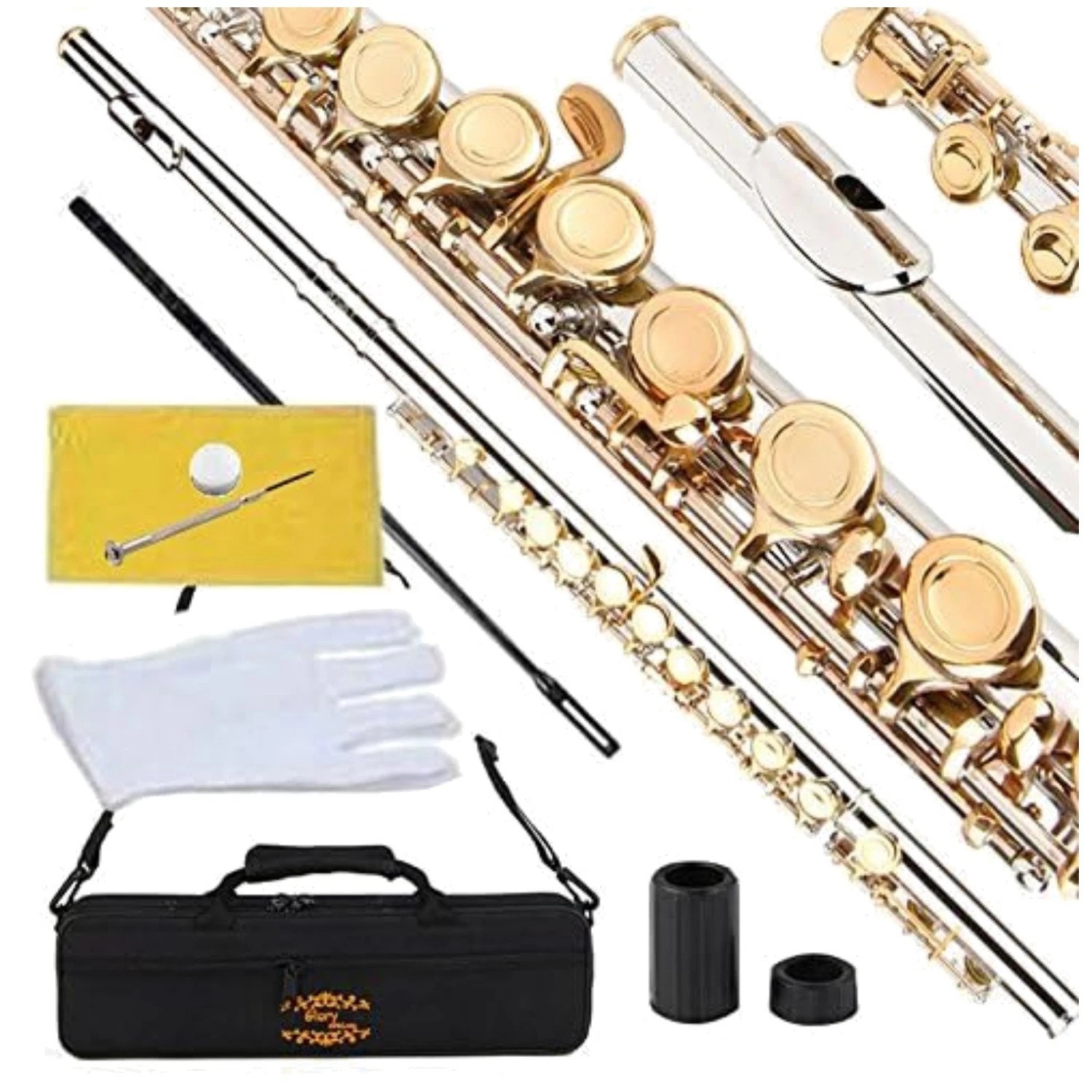 Professional C Flute Set with Case and Accessories