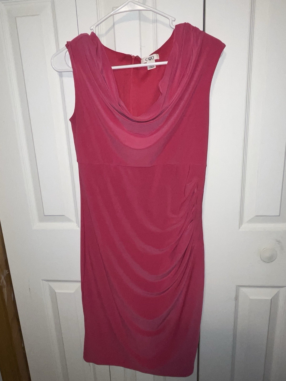 Cato Fashions Fuchsia Pink Ruched Sleeveless Dress Size 10