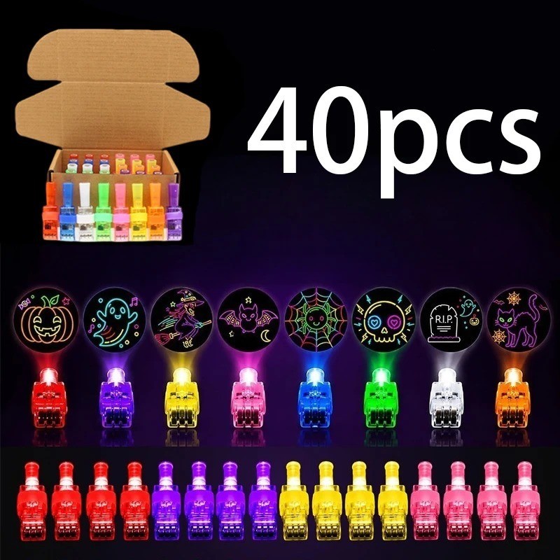 4/40PCS Halloween LED Finger Lights Glow Party Favors Goodie Bag Stuffers