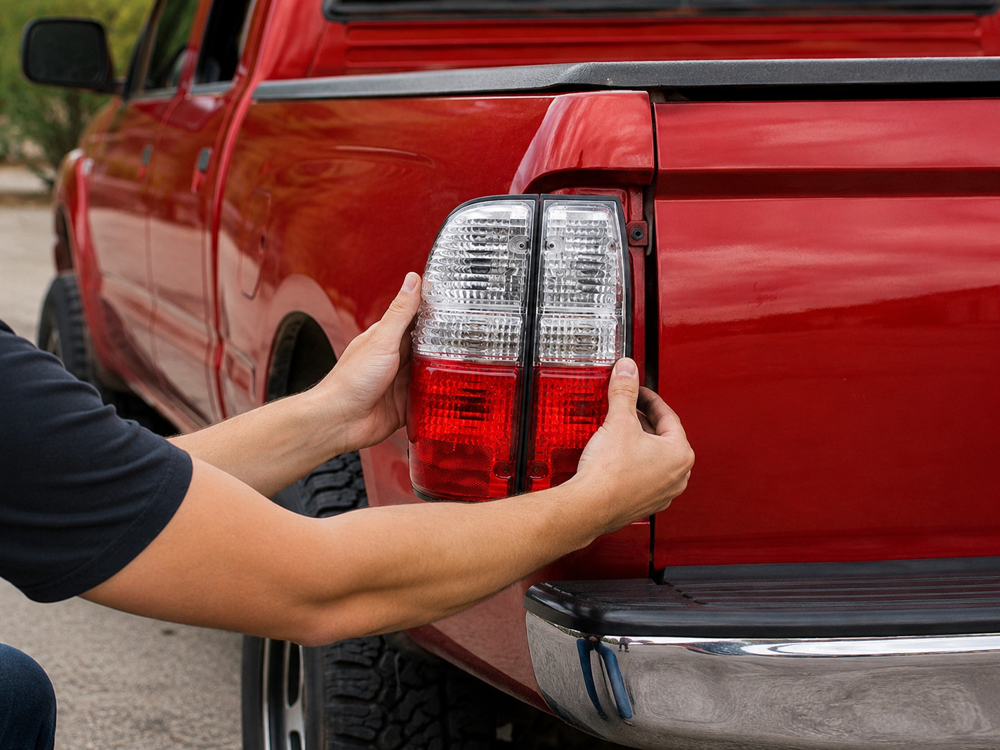 USR DEPO 01-04 Tacoma Tail Lights - JDM Style Red/Clear Lens Rear Tail Lamps Set