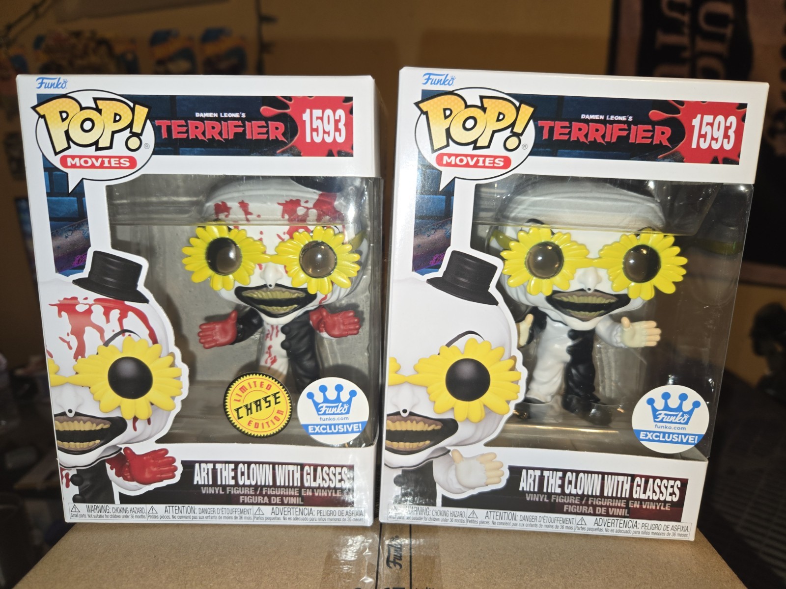 Funko Pop Terrifier Art the Clown With Glasses #1593 Bloody Chase 