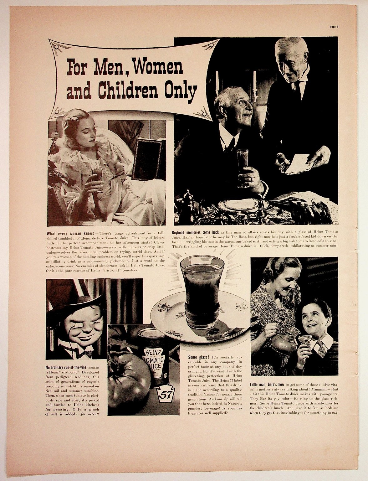 Vintage 1930s Heinz Tomato Juice Ad \