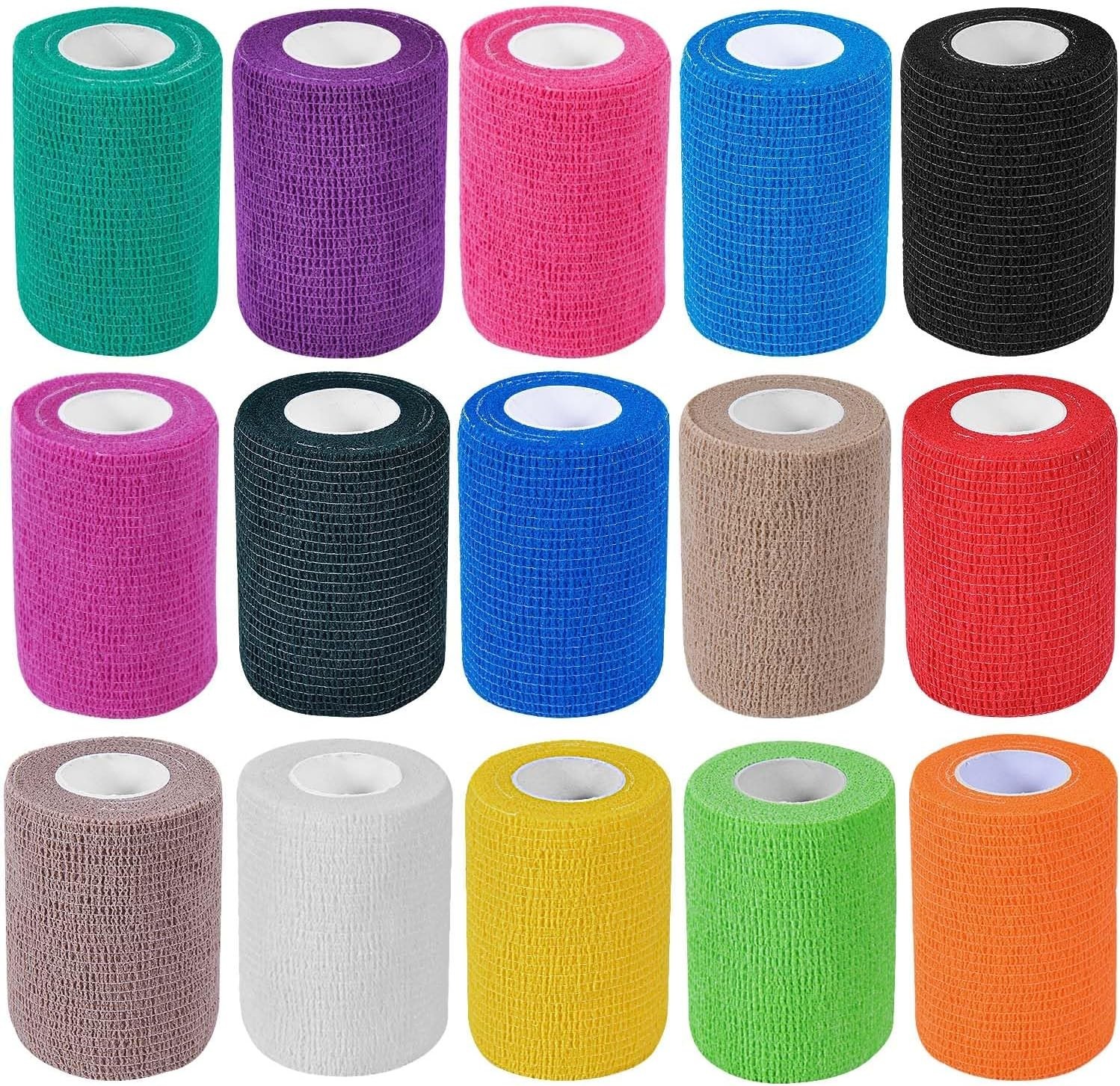 15 Pack Self Adhesive Bandage Wrap 3 In x 5 Yards Elastic Athletic Cohesive Wrap 15 Pack Self Adhesive Bandage Wrap 3 In x 5 Yards Elastic Athletic Cohesive Wrap