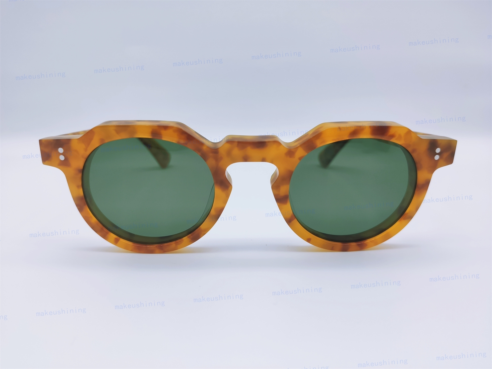 LESCA Lunetier Color 42  Eyeglasses Frame 47-25-145Green Lenses CROWN PANTO