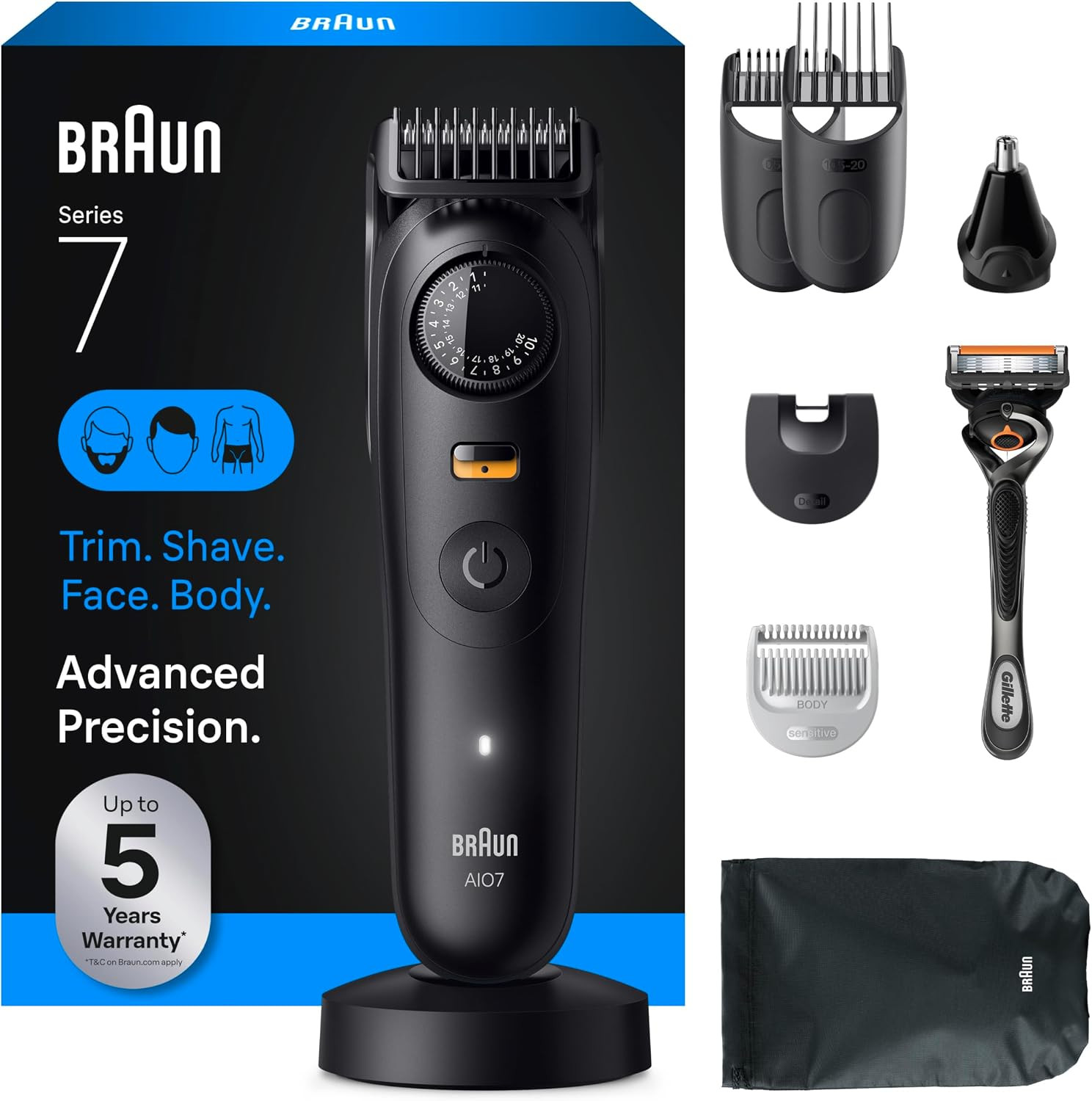 All-In-One Series 7 Men\'S Electric Beard Trimmer, Hair Clipper, Shaver & Razor f