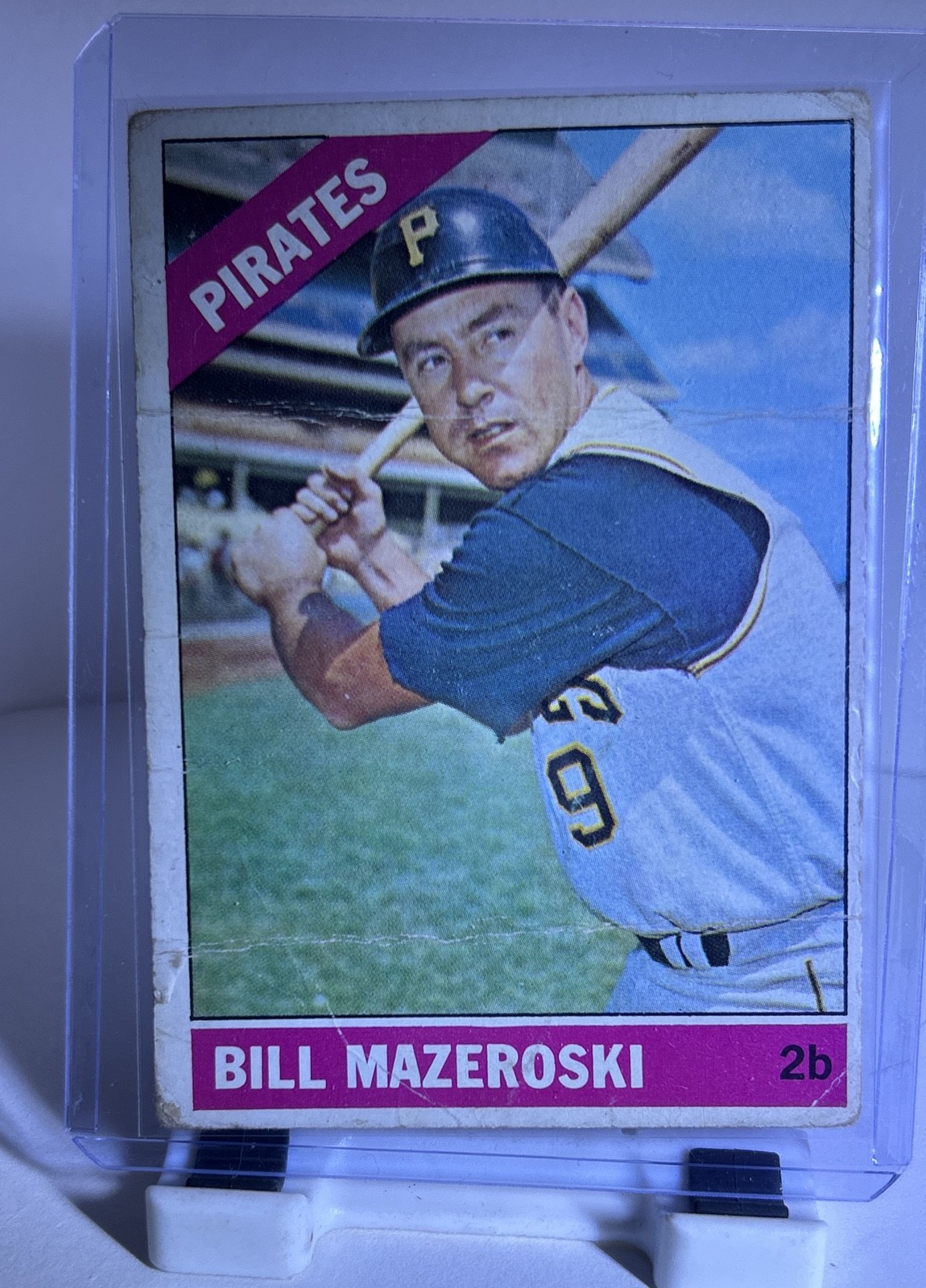 1966 Topps - Bill Mazeroski #210 Pittsburgh Pirates, Poor Condition 1966 Topps - Bill Mazeroski #210 Pittsburgh Pirates, Poor Condition