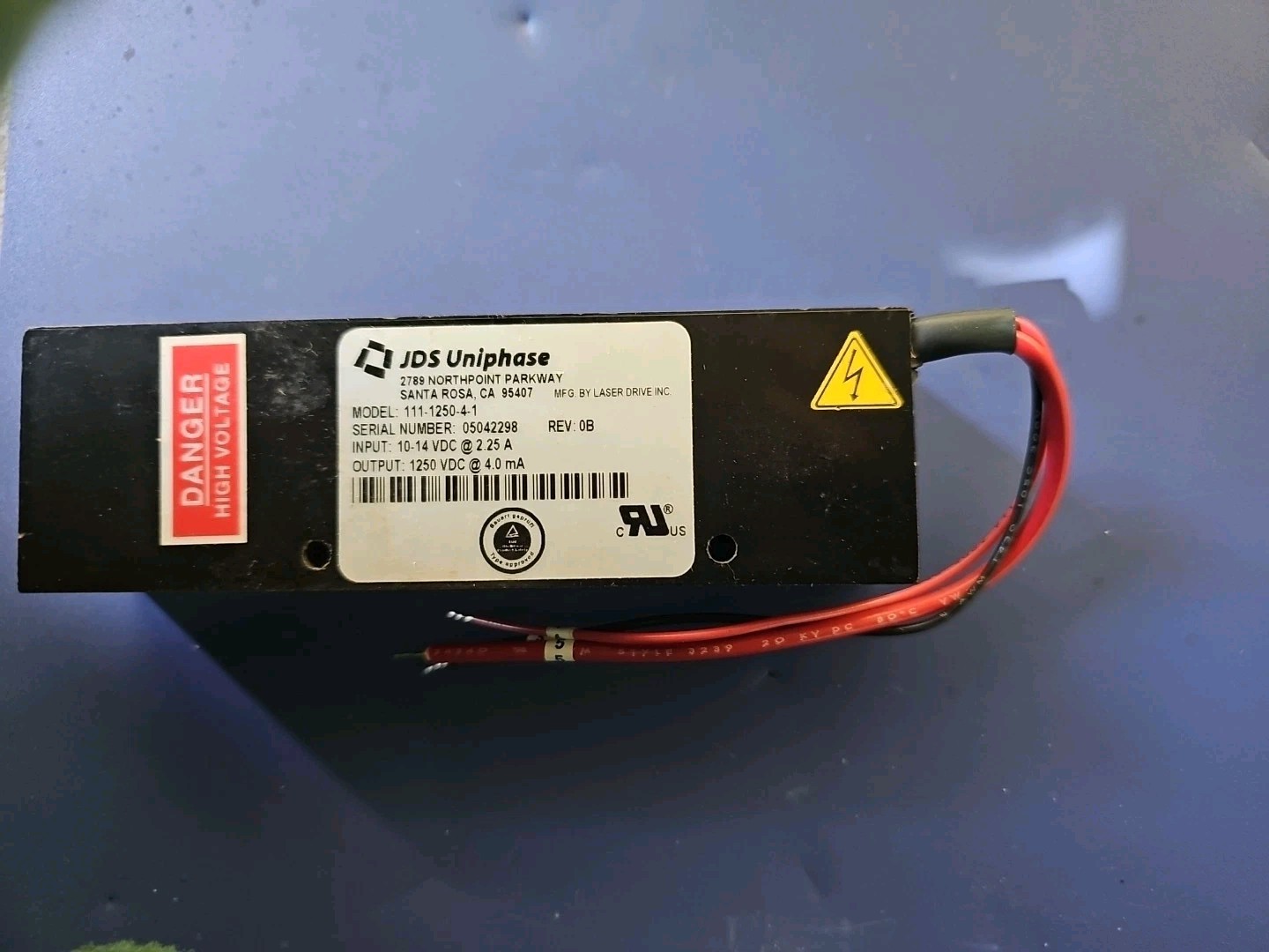 NEW JDS Uniphase111-1250-4-1 Laser Power Supply.  #L8