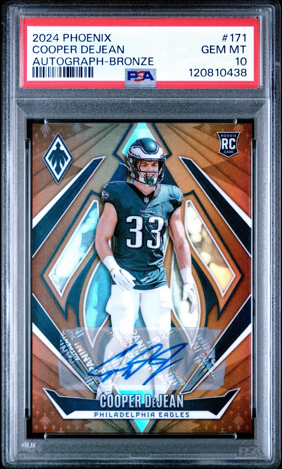 2024 Phoenix Cooper DeJean Autograph Bronze /33 PSA 10 Pop1