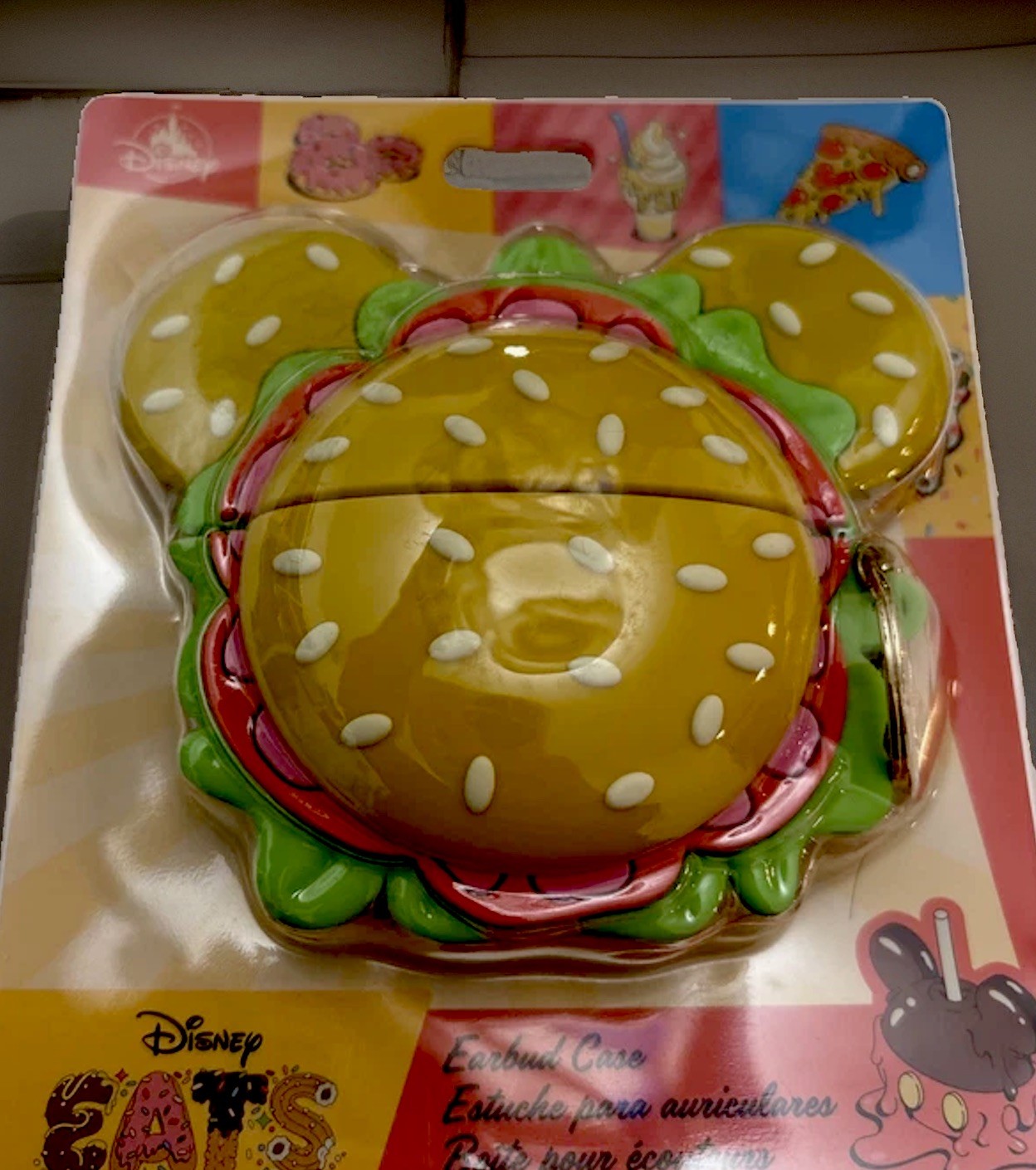 Disney Disney Eats Mickey Hamburger Earbud Case, Small, Yellow
