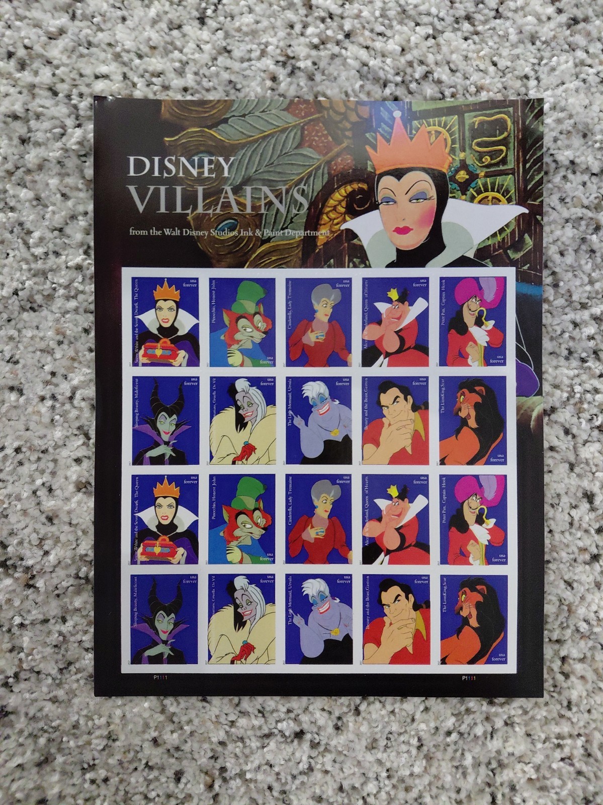 2017 Disney Villains Stamp - Sheet of 20 - Forever - MNH
