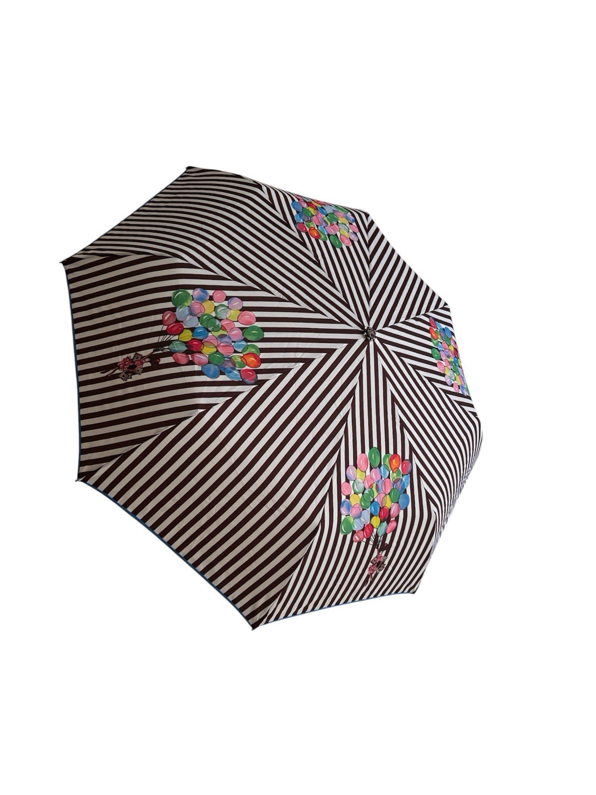 Henry Bendel NY Striped Umbrella Colorful Balloon Print Mint \