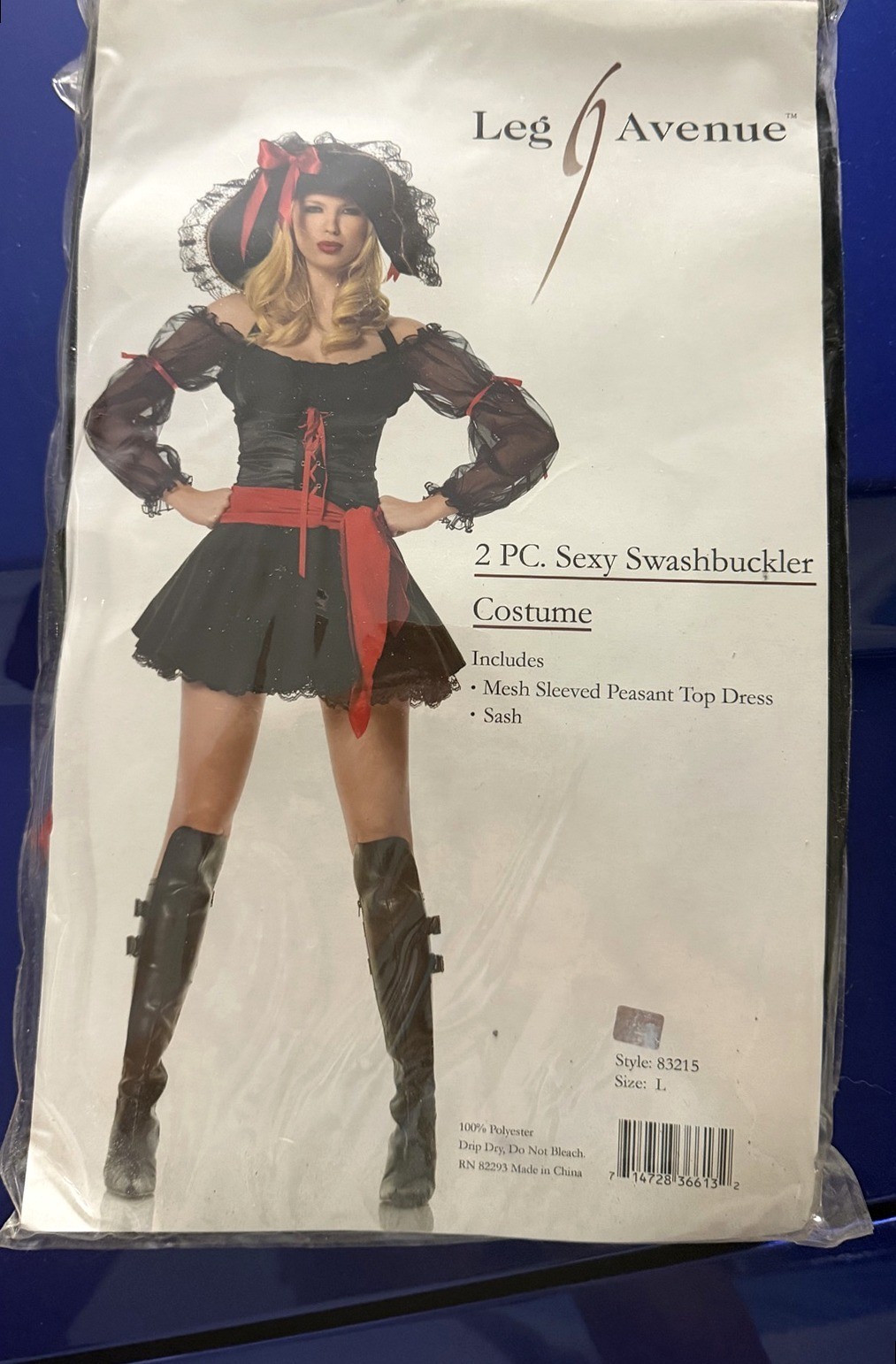 Leg Avenue 83215 Sexy Swashbuckler Pirate Costume 2-Pc Set Size L New in Package