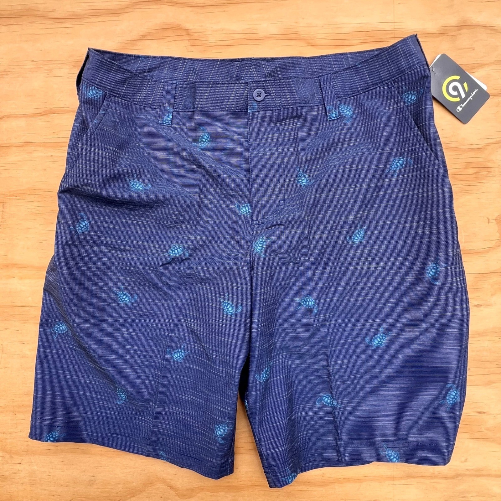 C9 Champion Mens Golf Shorts Blue Sea Turtle Print Stretch Size 34W C3-012018-GJ