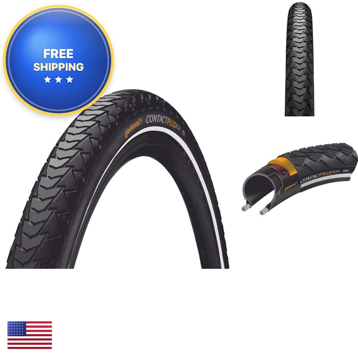 Continental Contact Plus Tire 700c 35mm Black/Reflex