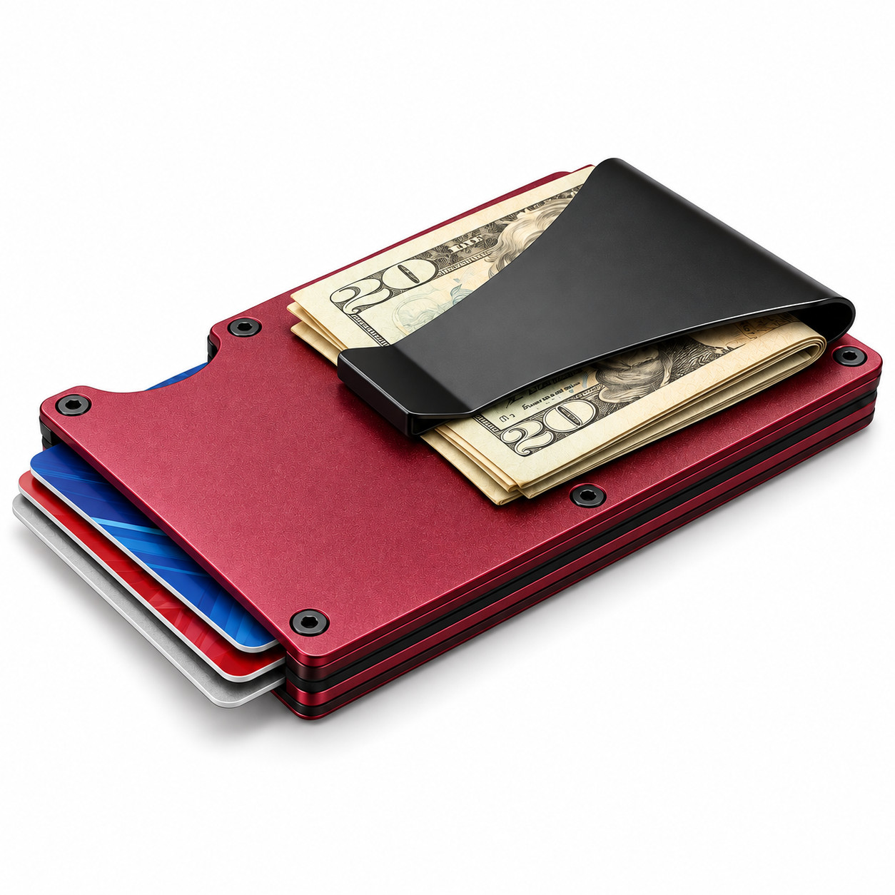 Carbon Fiber Minimalist Wallet for Men RFID Blocking Slim Card Holder Money Clip