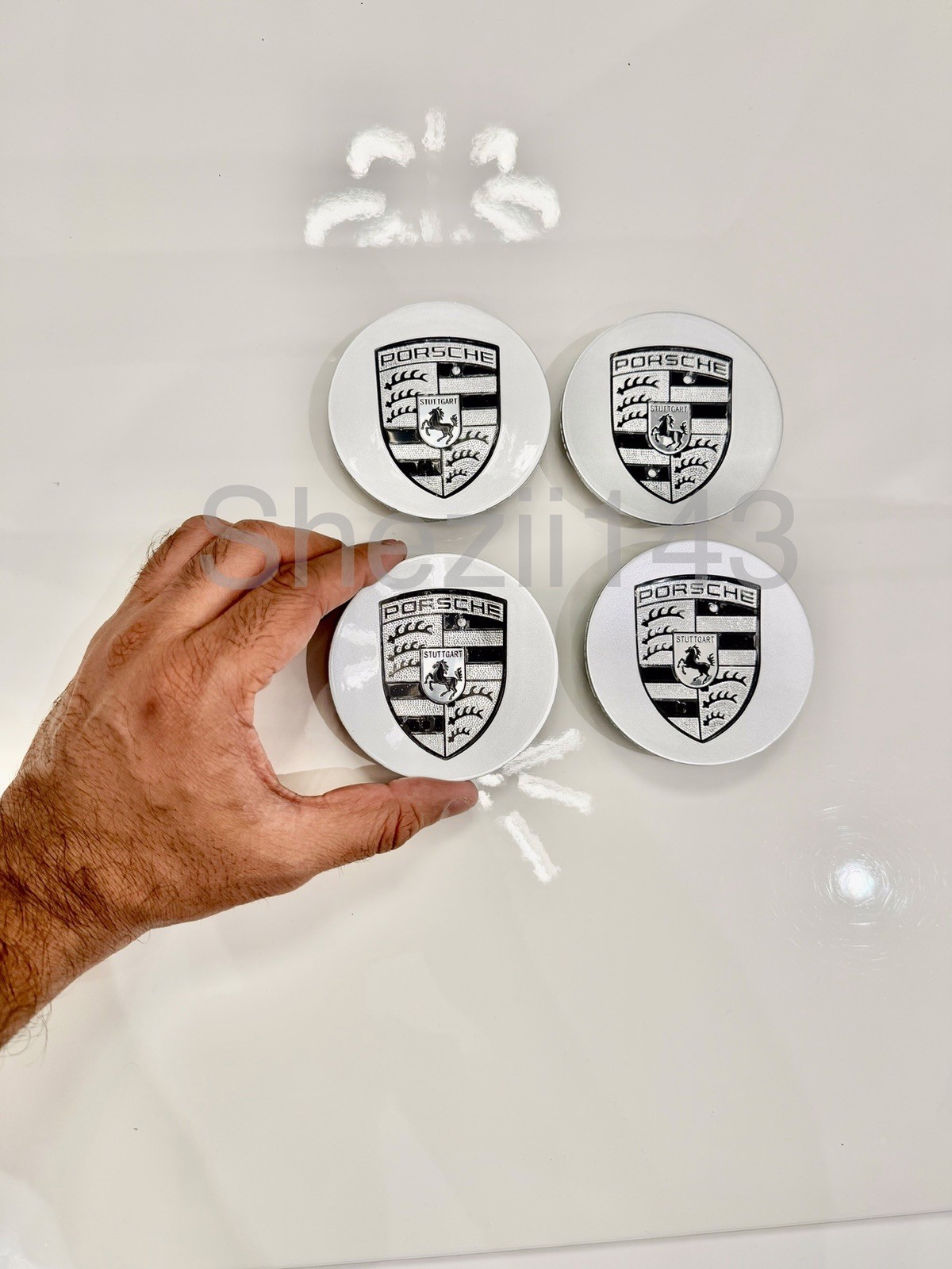 76mm Porsche Wheel Center Hub Cap 911 Cayenne Panamera Cayman Silver And Black