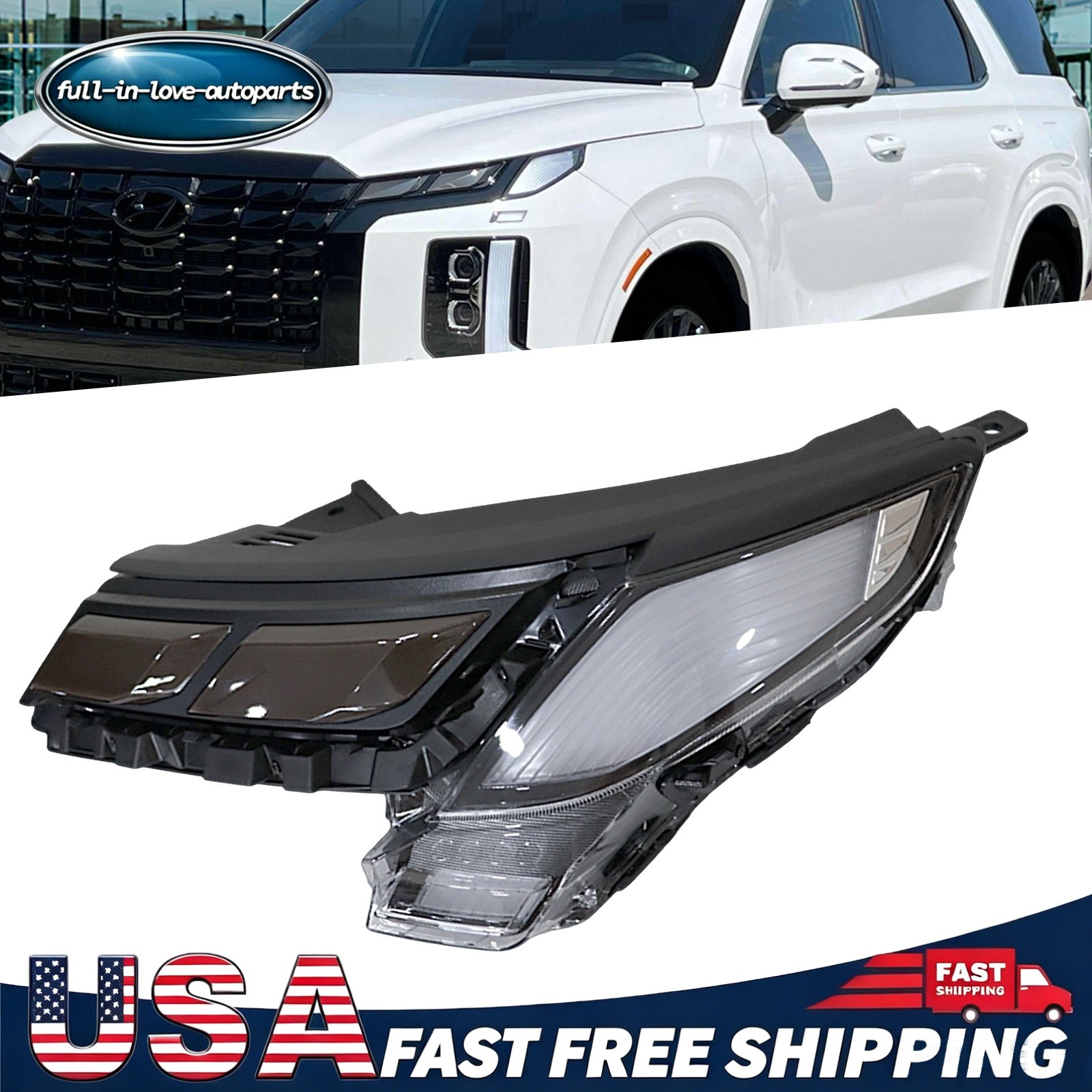 Left Driver LED Daytime Running Light Fog Lamp For Hyundai Palisade 92207-S8600