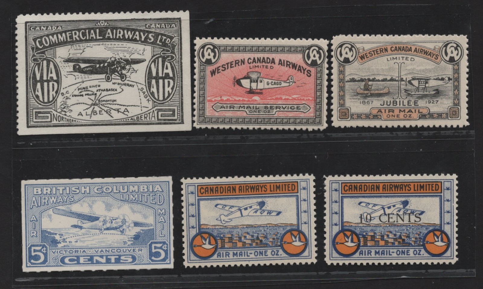 Canada 1926-1930 Air Post Semi-Postal Stamps & 3 Covers Sc. #Lc13, Lc42, Lc46