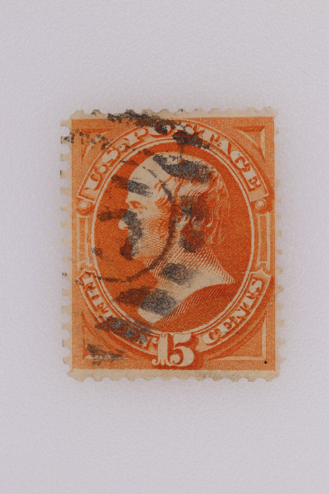 US Scott 163 Used 15c Orange Webster 1873 SOUND CENTERED